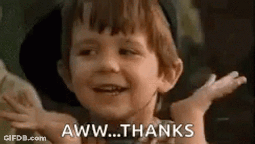 Cute Thank You Happy Kid GIF