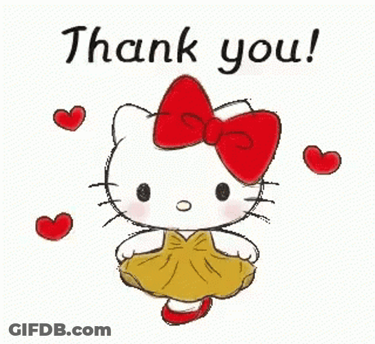 Cute Thank You Hello Kitty Curtsy GIF