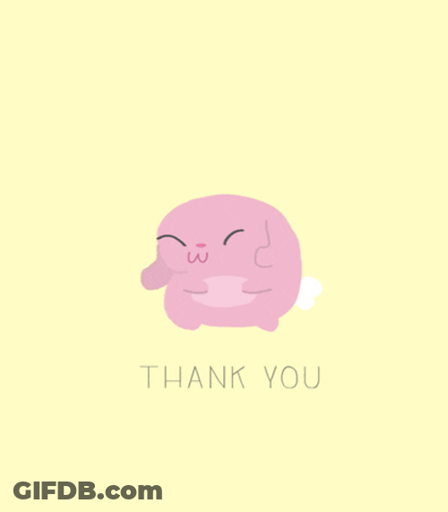 Cute Thank You Jumping Rabbit GIF