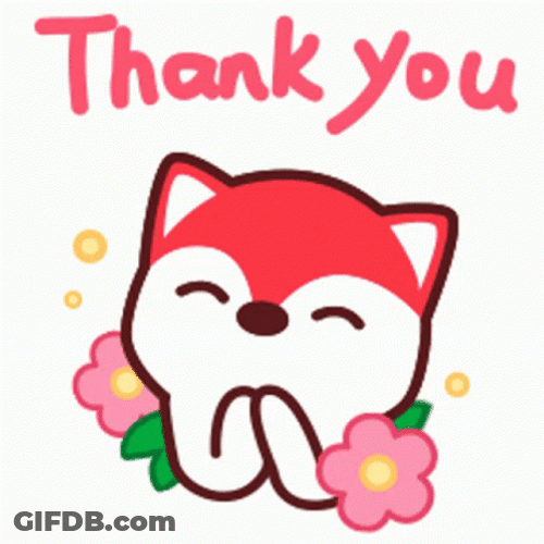 Cute Thank You Red Wolf GIF