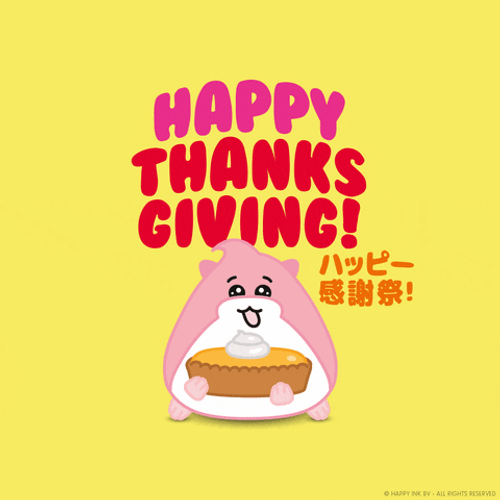 Cute Thanksgiving Hamster Pumpkin Pie GIF