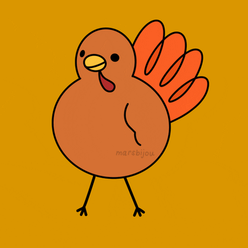 Cute Thanksgiving Turkey Splitting GIF