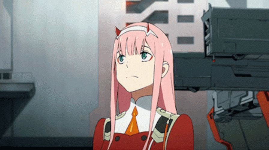 Cute Thinking Zero Two GIF