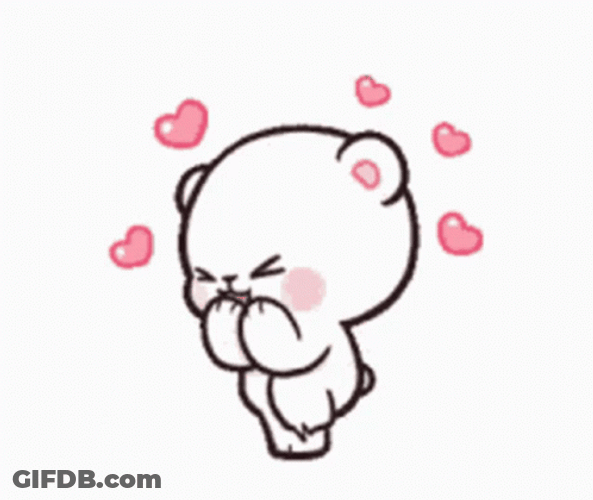Cute Thrilled Milk Sticker Love Hearts GIF