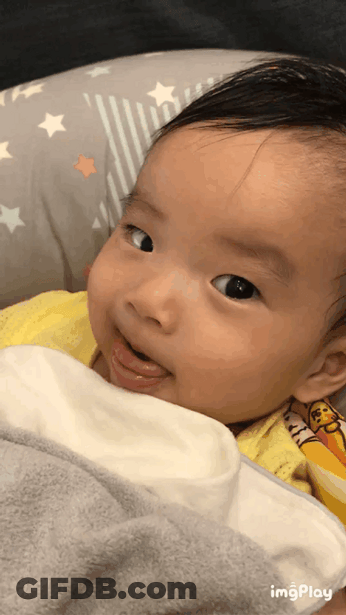 Cute Tongue Asian Baby GIF