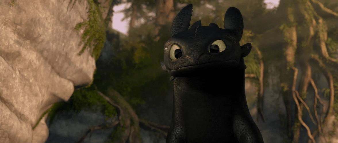 Cute Toothless Swallowing GIF