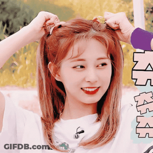Cute Twice Tzuyu Hair Pigtails GIF