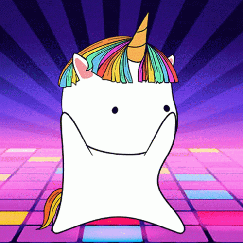 Cute Unicorn Chibi Disco Celebration Dance GIF