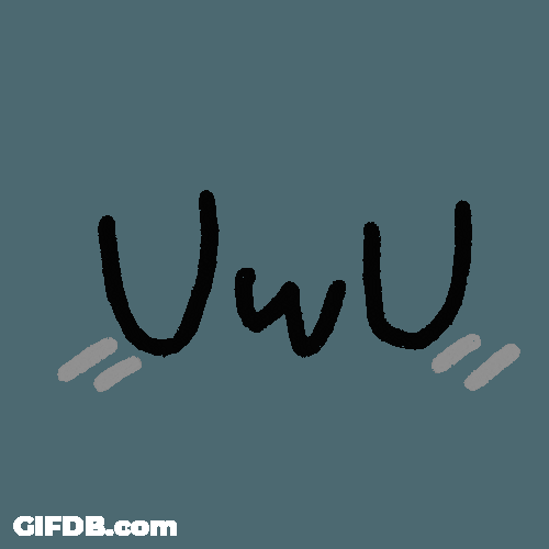 Cute Uwu Black And White GIF