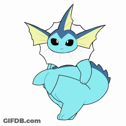 Cute Vaporeon Pokemon Walking GIF