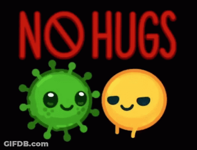 Cute Virus Shock No Hugs Kiss GIF
