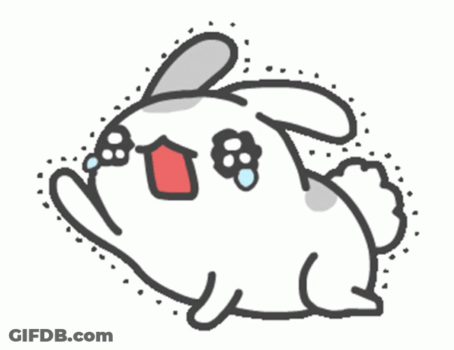 Cute White Animated Bunny Please Dont Go GIF