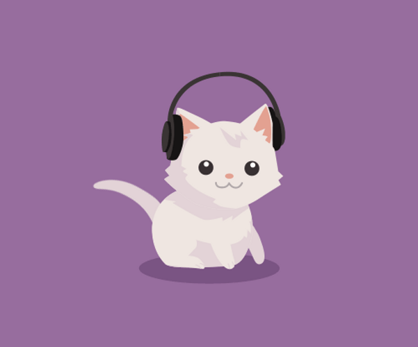Cute White Cartoon Cat GIF