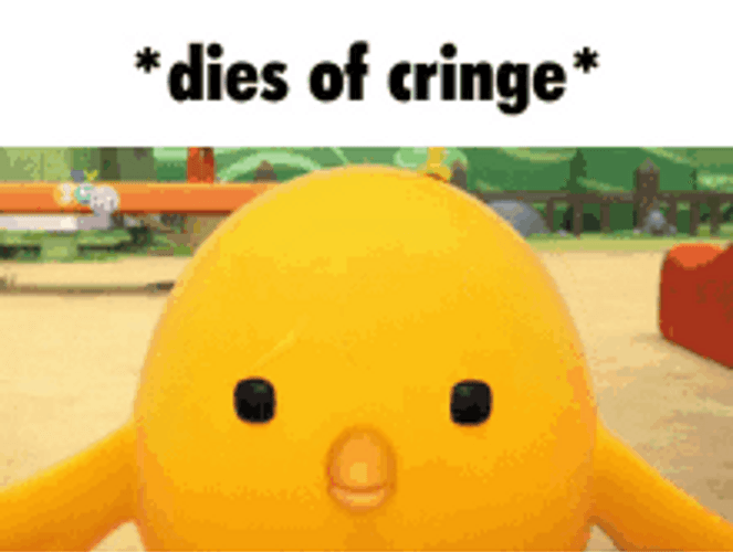 Cute Yellow Chick Cringe GIF