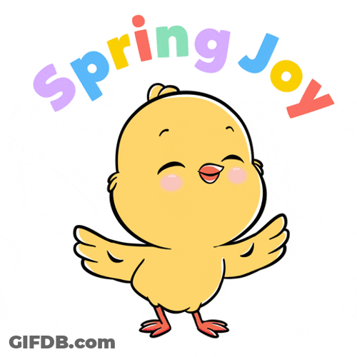 Cute Yellow Chick Happy Spring GIF