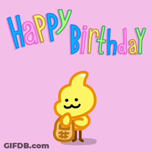 Cute Yellow Dino Happy Birthday GIF