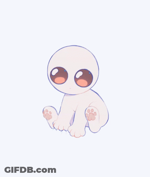 Cute Yippee Creature Playing Alone GIF