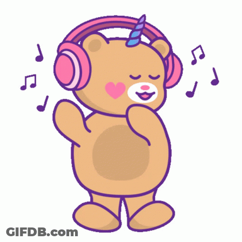 Cutesy Dancing Listening Music GIF