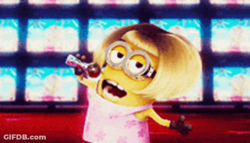 Cutie Minion In Karaoke GIF