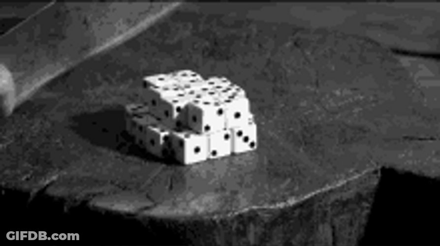 Cutting Dice Cubes Kinfe Funny Meme GIF