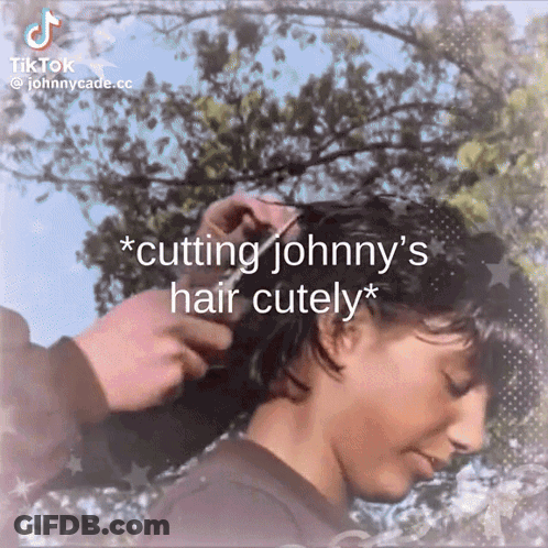 Cutting Johnny's Hair Cutely GIF