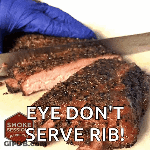 Cutting Meat Eye Don't Serve Rib GIF