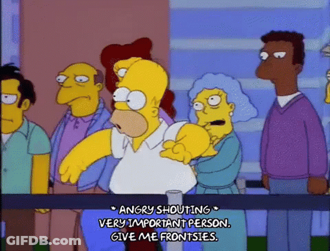 Cutting The Line Important Person Homer Simpson GIF