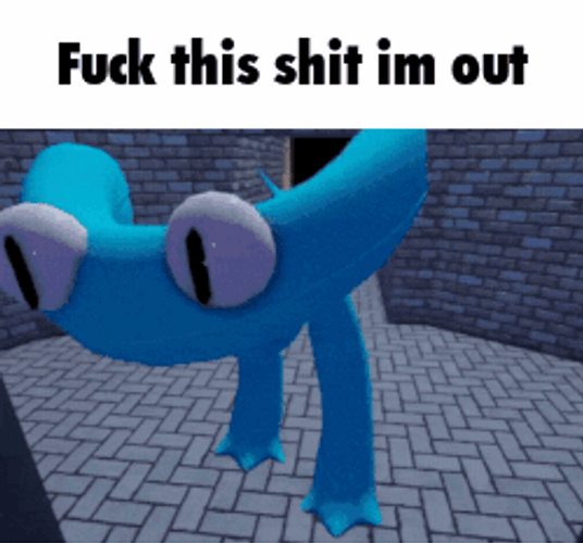 Cyan Master Leaving Rainbow Friends GIF