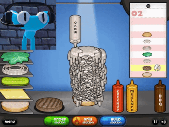 Cyan Papas Burgeria Rainbow Friends GIF