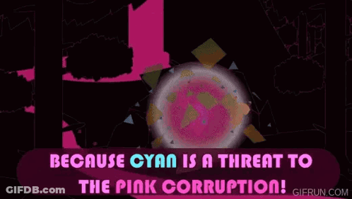 Cyan Threat To Pink Corruption GIF