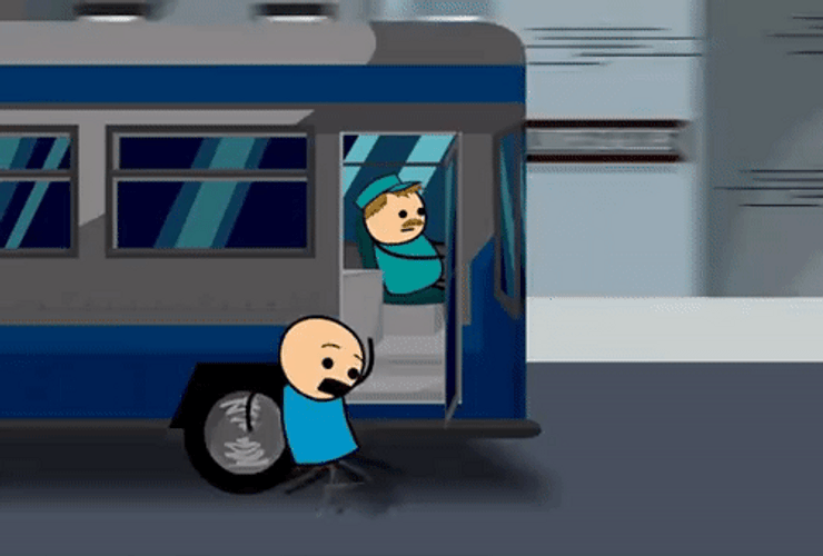 Cyanide And Happiness Chasing Bus GIF