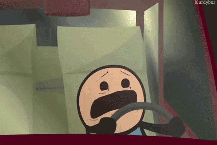 Cyanide And Happiness Scream Driving GIF