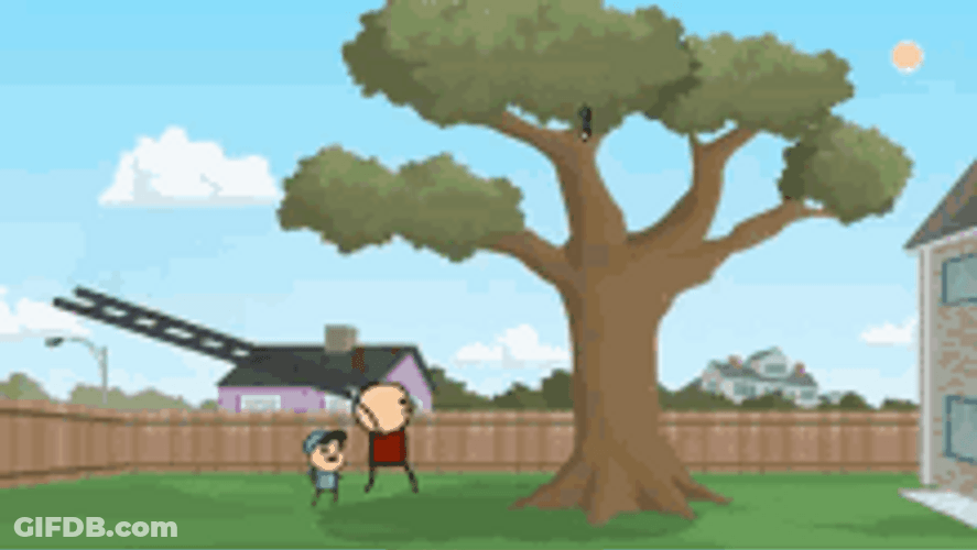 Cyanide & Happiness Ladder Striking Tree GIF