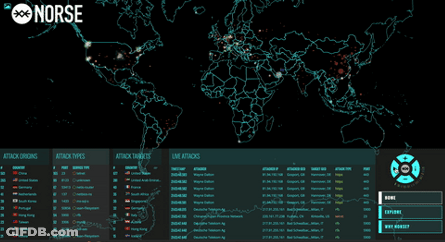 Cyber Attack Real Time Norse GIF