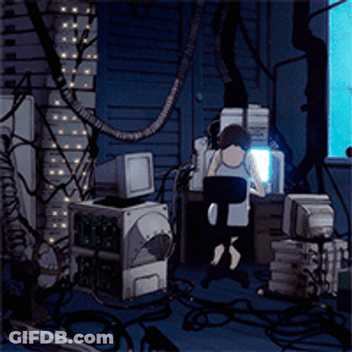 Cyber Computer Hardware Lain GIF