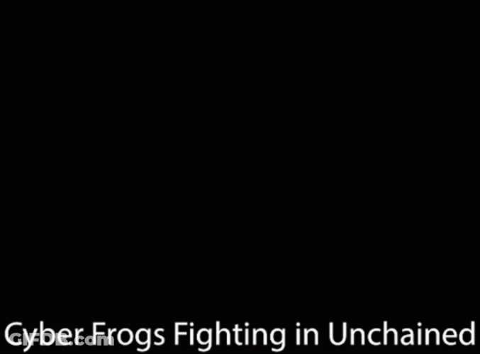 Cyber Frogs Fighting Unchained Meme GIF