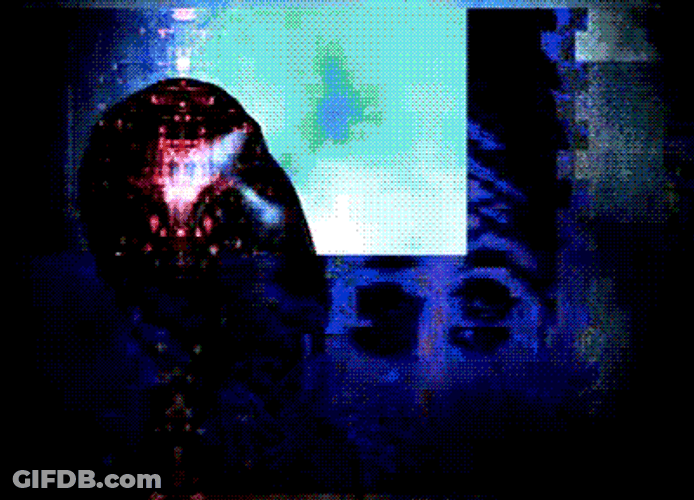 Cyber Girl Dark Distortion Effect GIF