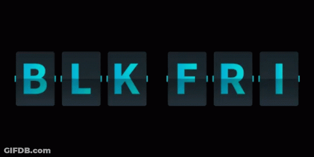 Cyber Monday Black Friday Shopping Animated Text GIF
