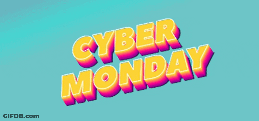 Cyber Monday Deal Neon Colors Text Animation GIF