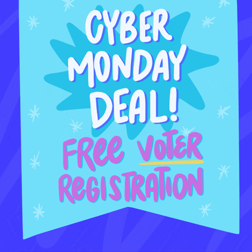Cyber Monday Deal Register Free Vote Flashing Text GIF