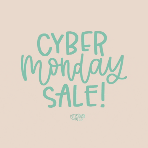 Cyber Monday Sale Animated Pastel Calligraphy Text GIF