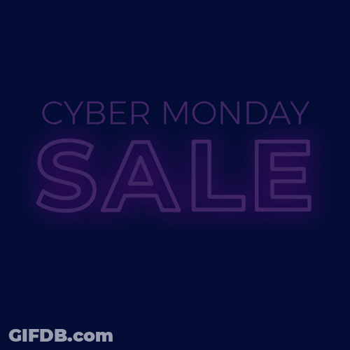 Cyber Monday Sale Lights Up Banner Promotional Text GIF