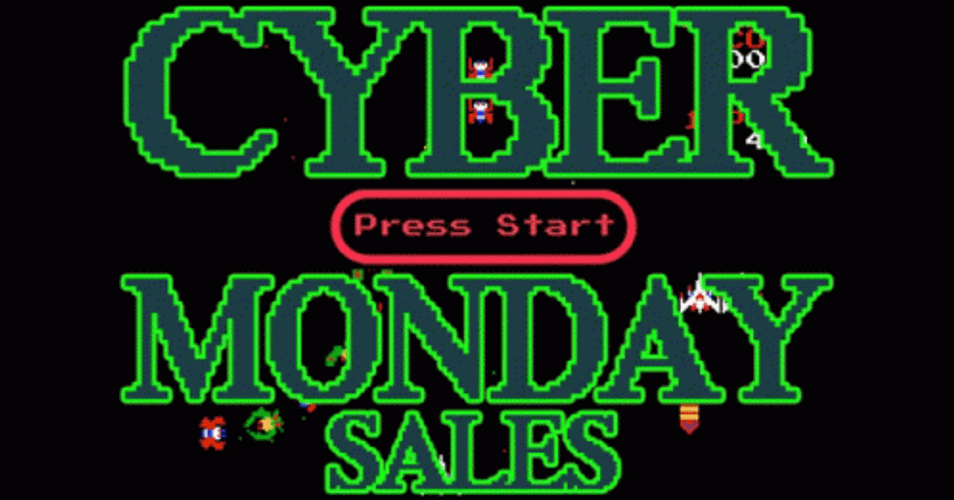 Cyber Monday Sales Press Start Game Pixel Art GIF