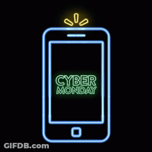 Cyber Monday Smartphone Neon Lights Blinking Animation GIF