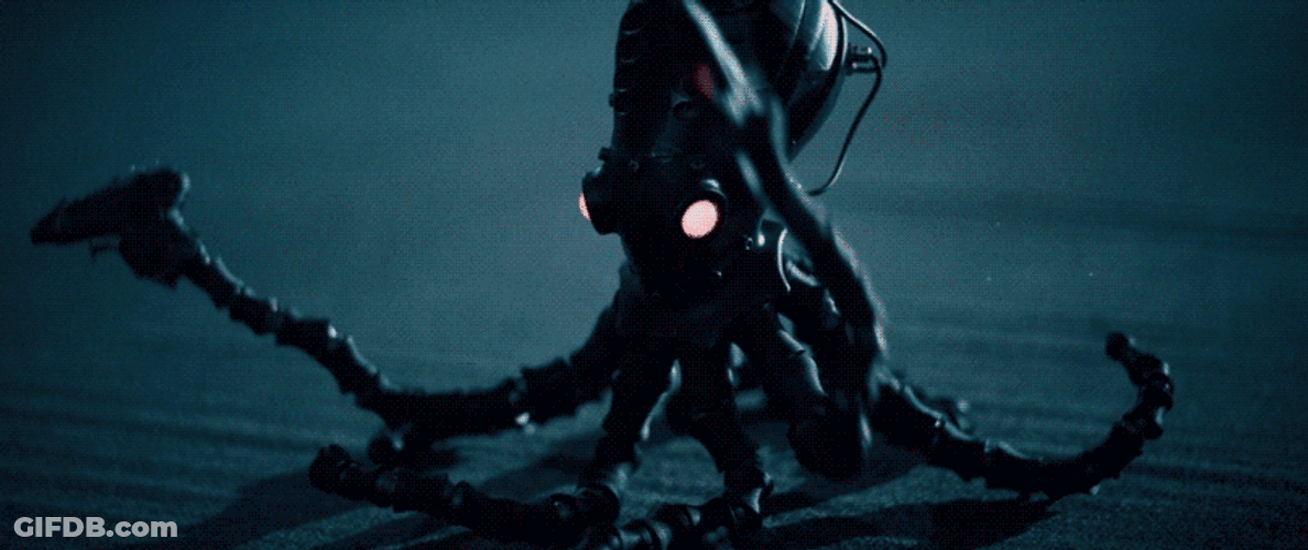 Cyber Octopus Shoot Beams GIF