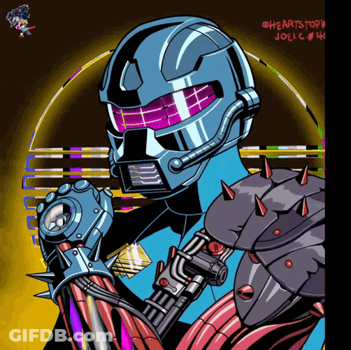 Cyberfist Vaporwave GIF