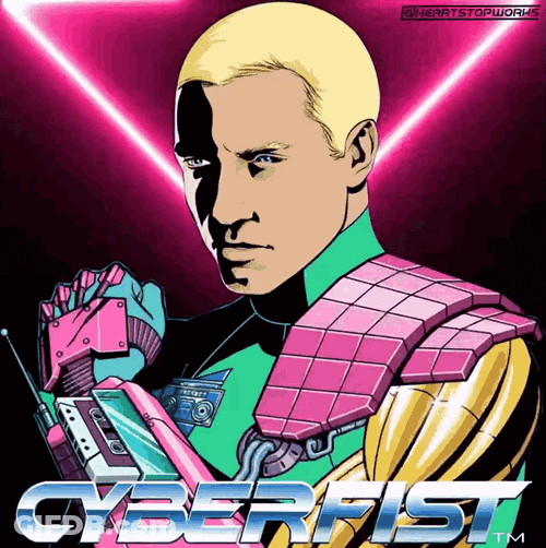Cyberfist Vaporwave GIF