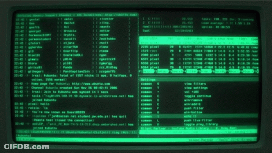 Cyberpunk Linux Hacker Screen GIF
