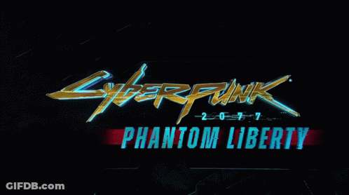 Cyberpunk Phantom Liberty Logo On Dark Background GIF