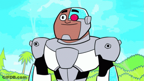 Cyborg From Teen Titans Go Is Wearing A Robot Suit GIF